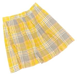 Fossil Yellow Gray Plaid Skirt Size Medium
